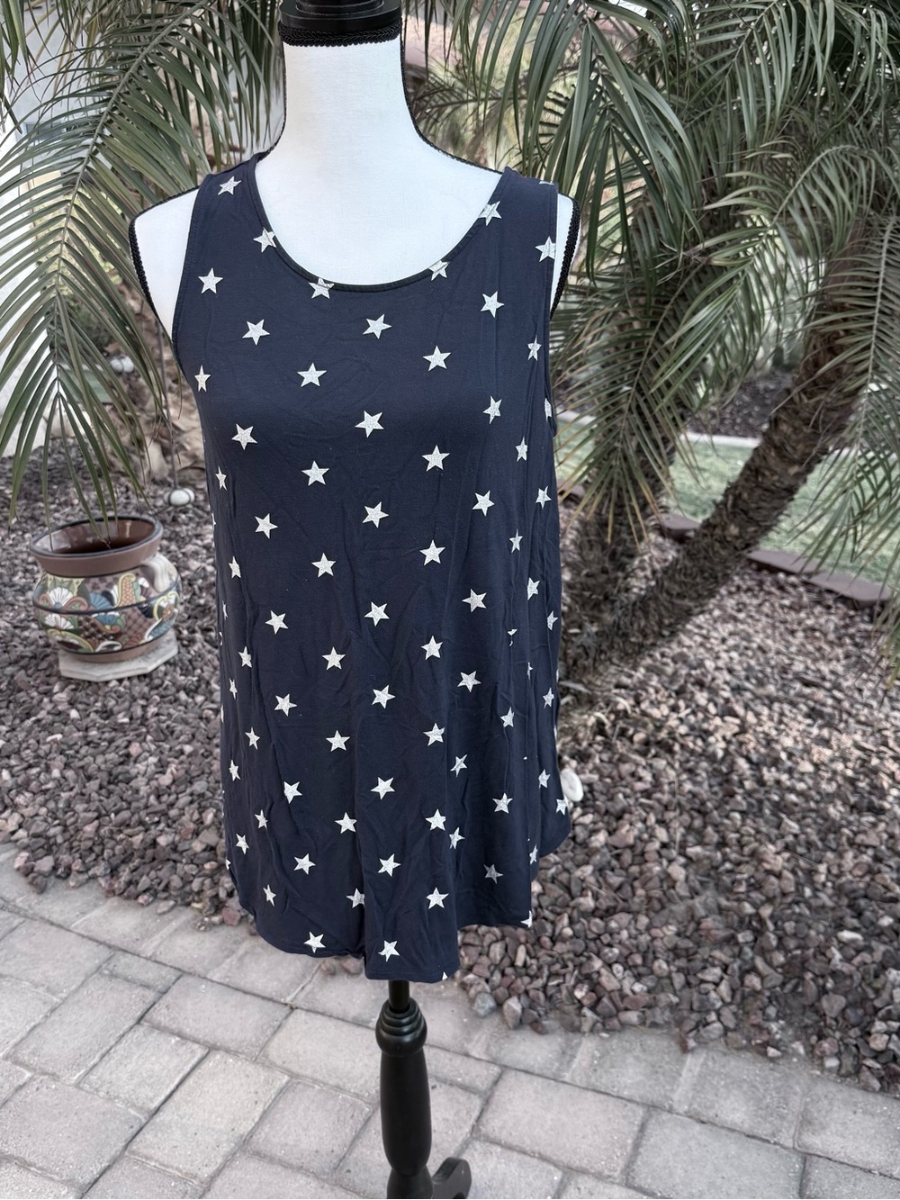 Old Navy Navy Star Print Tank - Size L